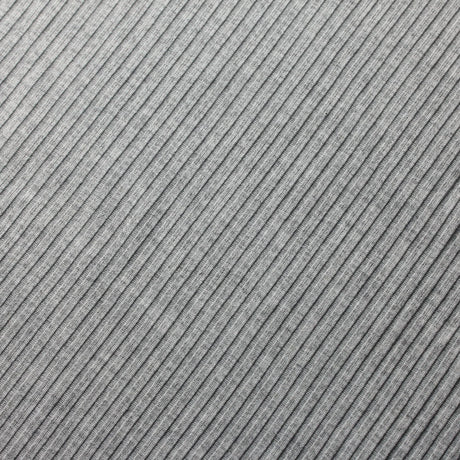 Rib 200 GSM Poly Rayon Spandex Fabric - Heather Gray Rib Knit, 58-60" Width (1 Yard)
