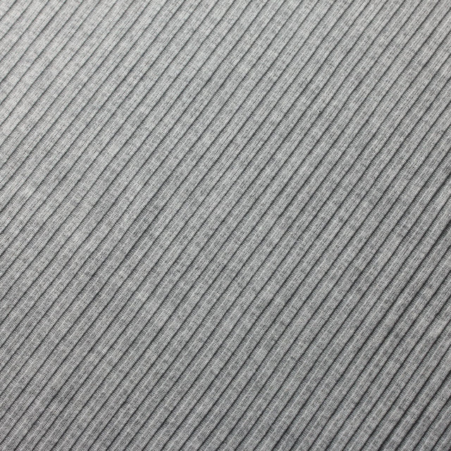Rib 200 GSM Poly Rayon Spandex Fabric - Heather Gray Rib Knit, 58-60" Width (1 Yard)
