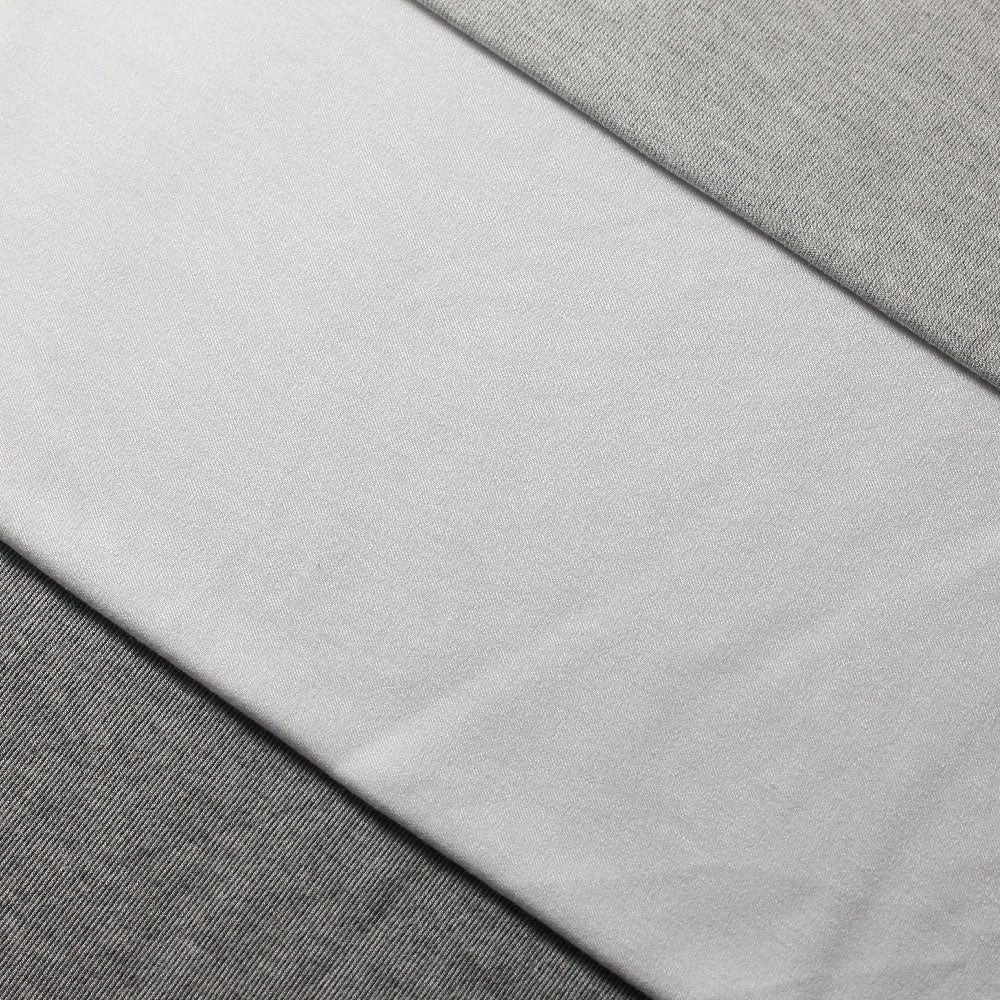 Bamboo Luxe Bamboo Spandex Fabric - Ash Grey, White, Grey Stone, Solid, 60/62" Width (1 Yard)