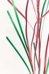 34" Red & Green Foil Grass Spray