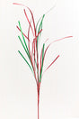 34" Red & Green Foil Grass Spray