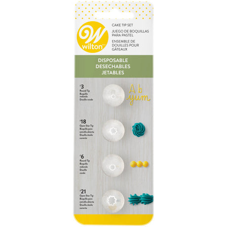 Wilton Disposable Cake Decorating Tips Set, 4-Pieces
