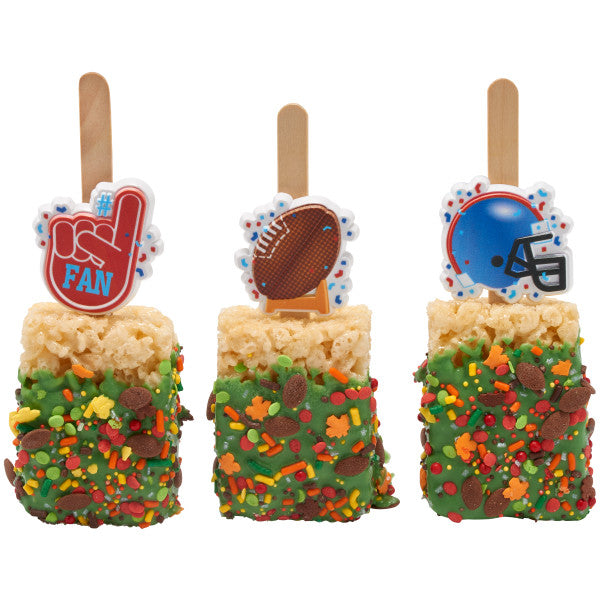 Football Assortment Helmet, #1 Fan and Football with Goal Cupcake Rings set of 144
