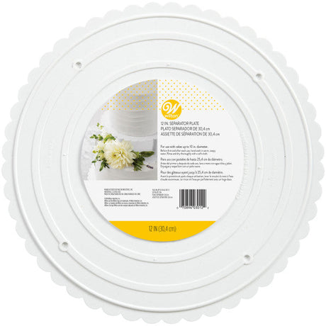 Wilton White Scalloped Edge Separator Plate – 12 Inch