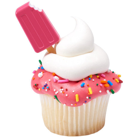 Cool Treat Assortment Ice Cream Popsicle themed Cupcake Cake Decorating pics 144 set