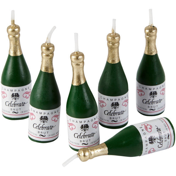 Wilton Champagne Bottle Candles, 6-Count
