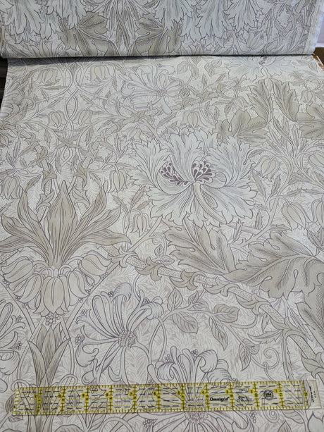 Quilting Cotton Original Morris & Co Pure Honeysuckle and Tulip Ivory