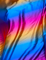 Rainbow Print Polyester Satin Fabric - Bright Rainbow, 58" Width (1 Yard)