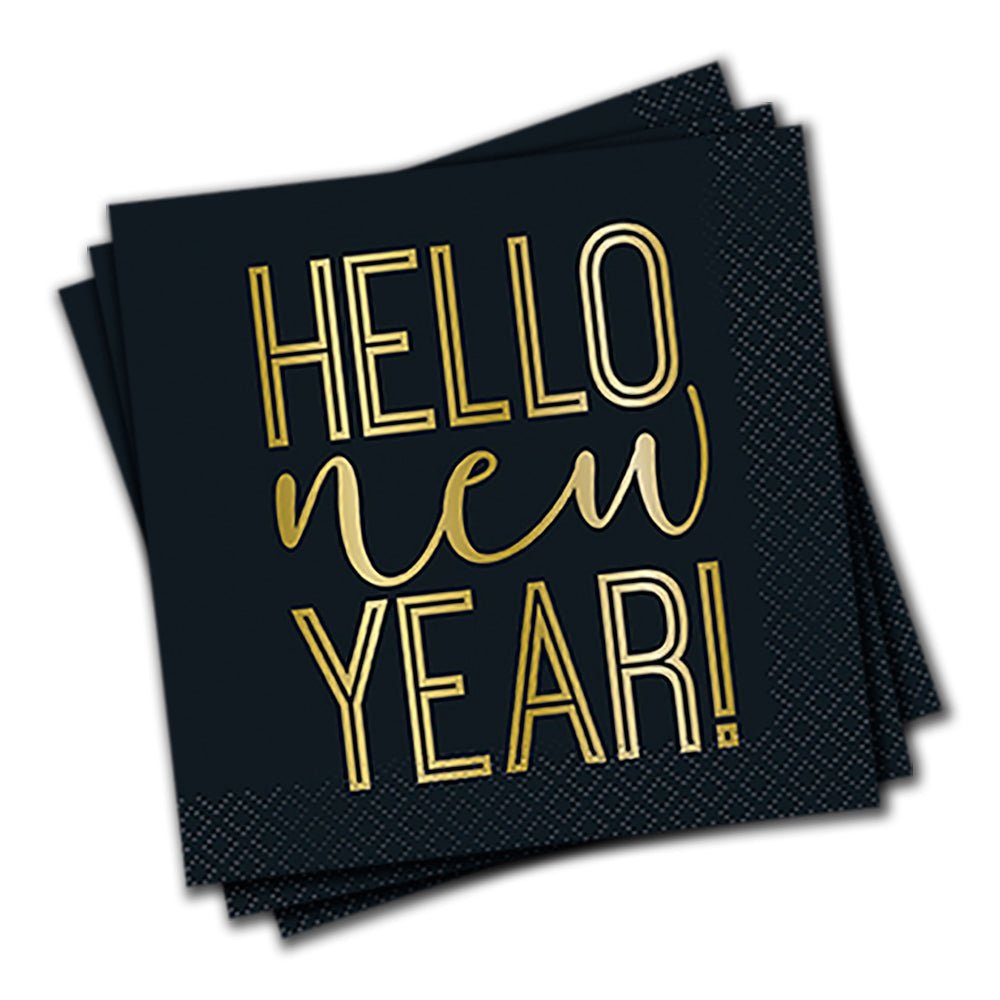 New Years Beverage Napkins 16 Pack