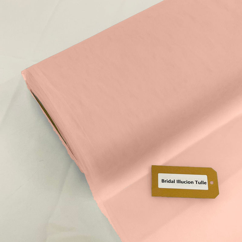 Rose Cloud Polyester Tulle Fabric - Bridal Illusion, Rose Cloud, 108" Width (1 Roll)