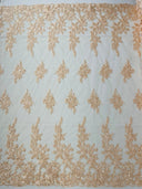 Rose Floral Beaded Lace Beaded Lace Fabric - Floral, 50" Width (1 Yard)