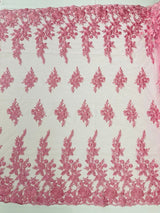 Rose Floral Beaded Lace Beaded Lace Fabric - Floral, 50" Width (1 Yard)