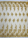 Rose Floral Beaded Lace Beaded Lace Fabric - Floral, 50" Width (1 Yard)