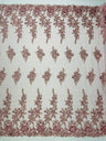 Rose Floral Beaded Lace Beaded Lace Fabric - Floral, 50" Width (1 Yard)