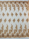 Rose Floral Beaded Lace Beaded Lace Fabric - Floral, 50" Width (1 Yard)
