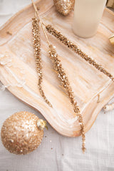 34” Triple Glitter Sequin Christmas Spray - Champagne