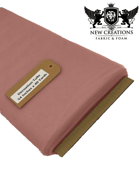 Rose Gold Tutu Tulle Fabric - Rose Gold Sheer Netting, 54" Width (5 Yards)