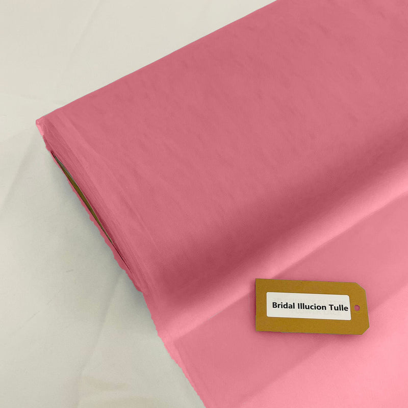 Rose Mauve Bridal Illusion Tulle Polyester Fabric - Rose Mauve Sheer Tulle, 108" Width (1 Roll)