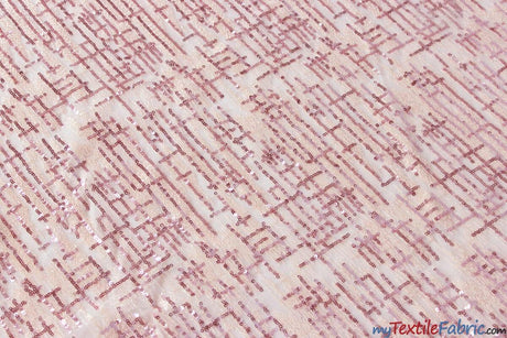 Everleigh Embroidery Polyester Lace Fabric - Sequins Hatch Cross, Multiple Colors, 52" Width (1 Yard)