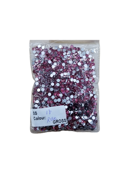 Small Glue On Rhinestones Flat Back Rhinestone - Rose, 2MM / 6SS, 3MM / 10SS, 4MM / 16SS, 5MM / 20SS, 6MM / 30SS (1 Unit)