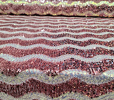 Sequin Stretch Velvet Dusty Rose