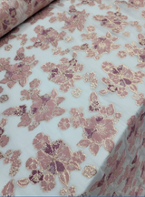 Brocade Jacquard Floral Organza in Mauve Dusty Rose