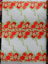 Roses Multi Color Floral Design Embroidered Mesh Lace Fabric - Multi Color Floral Pattern, 50" Width, 36" Length (1 Yard)