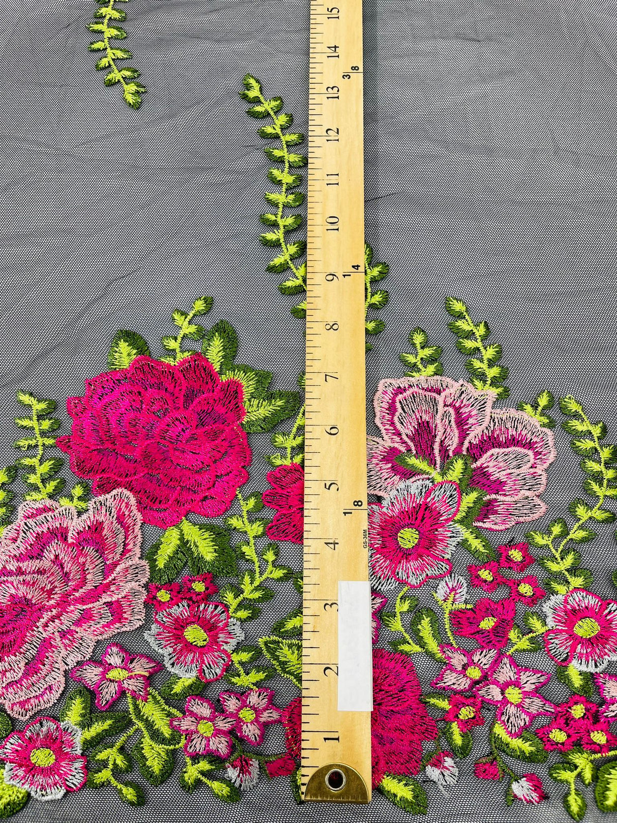 Roses Multi Color Floral Design Embroidered Mesh Lace Fabric - Multi Color Floral Pattern, 50" Width, 36" Length (1 Yard)