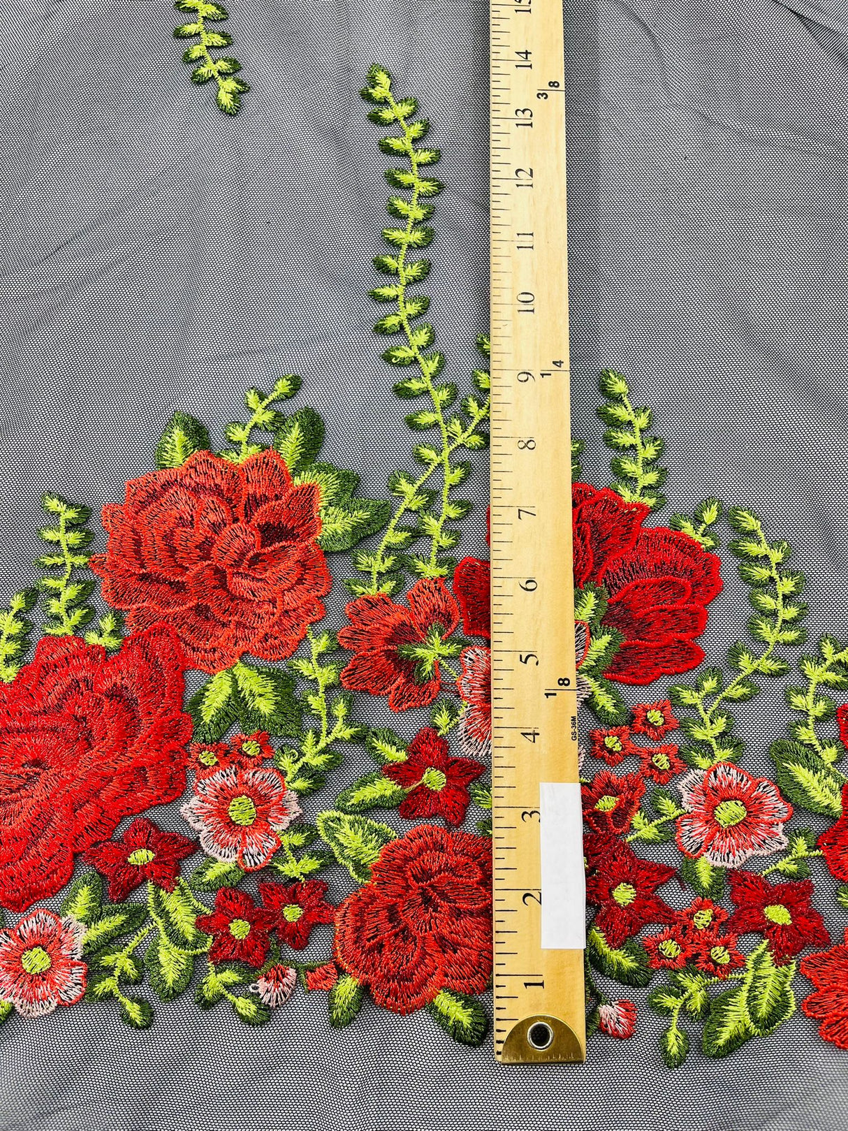 Roses Multi Color Floral Design Embroidered Mesh Lace Fabric - Multi Color Floral Pattern, 50" Width, 36" Length (1 Yard)