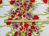 Roses Multi Color Floral Design Embroidered Mesh Lace Fabric - Multi Color Floral Pattern, 50" Width, 36" Length (1 Yard)