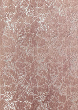 Rose Pink With Silver Metallic Shimmery Design Faux Rabbit Touch Rug - Faux Fur Rug, Rose Silver Scattered, 7'6" X 10'3" (1 Unit)