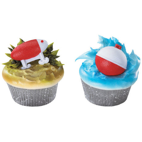 Fishing Lure and Bobbers Cupcake Cake Decorating Rings 144 set