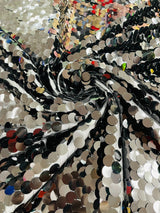 Round Sequin Polyester Fabric - Round Sequin, 54" Width (1 Yard)