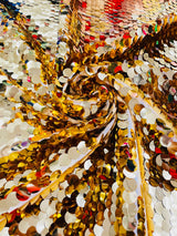 Round Sequin Polyester Fabric - Round Sequin, 54" Width (1 Yard)
