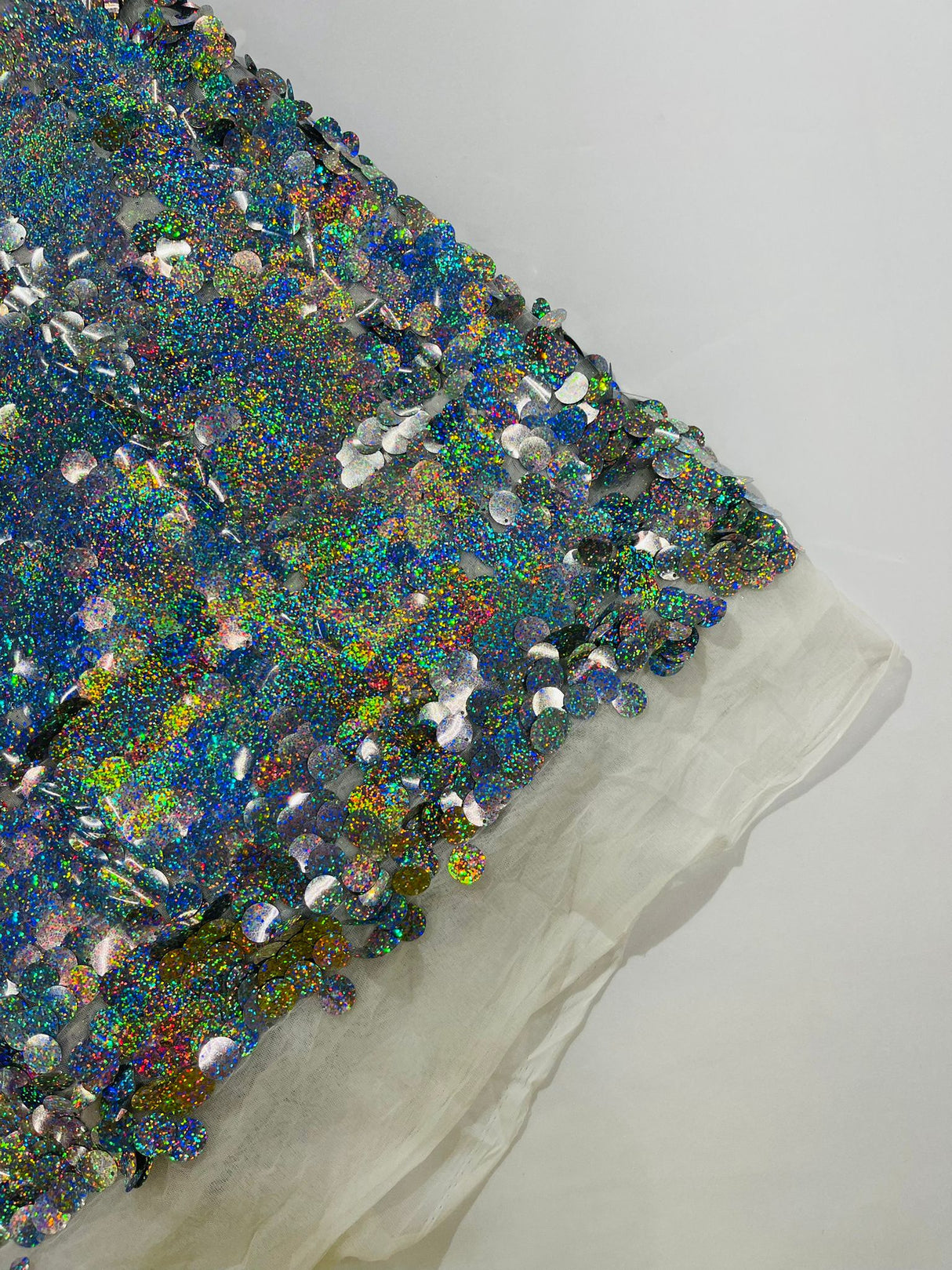 Round Sequin Polyester Fabric - Round Sequin, 54" Width (1 Yard)