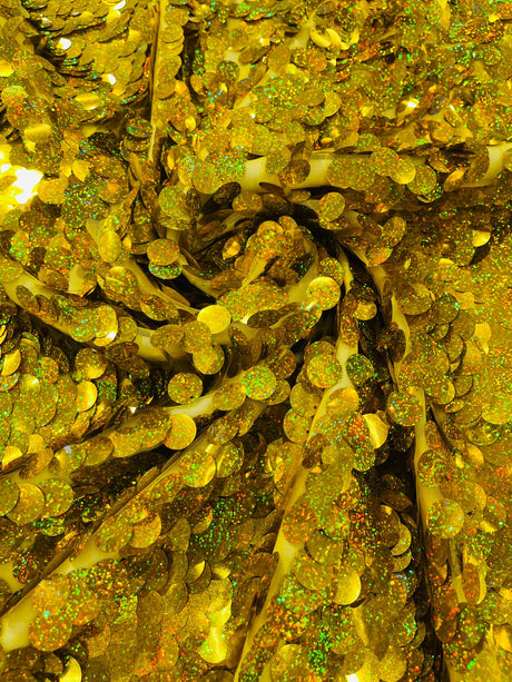 Round Sequin Polyester Fabric - Round Sequin, 54" Width (1 Yard)