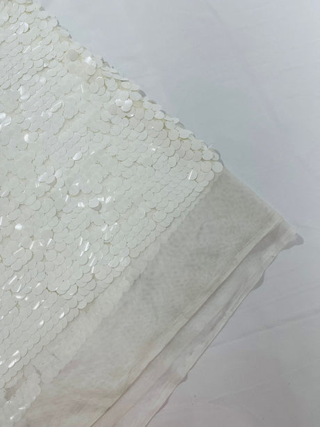 Round Sequin Polyester Fabric - Round Sequin, 54" Width (1 Yard)