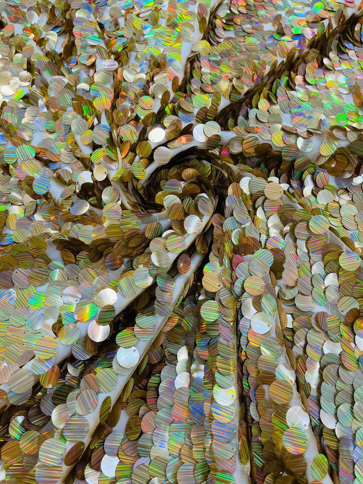 Round Sequin Polyester Fabric - Round Sequin, 54" Width (1 Yard)