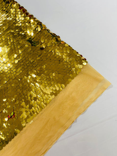 Round Sequin Polyester Fabric - Round Sequin, 54" Width (1 Yard)