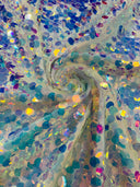 Round Sequin Polyester Fabric - Round Sequin, 54" Width (1 Yard)