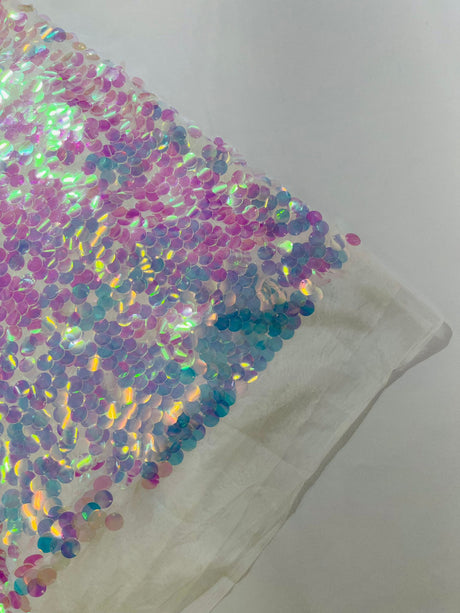 Round Sequin Polyester Fabric - Round Sequin, 54" Width (1 Yard)