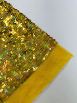 Round Sequin Polyester Fabric - Round Sequin, 54" Width (1 Yard)