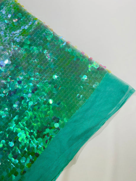 Round Sequin Polyester Fabric - Round Sequin, 54" Width (1 Yard)
