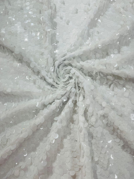 Round Sequin Polyester Fabric - Round Sequin, 54" Width (1 Yard)