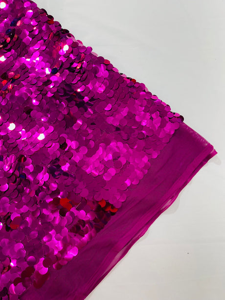Round Sequin Polyester Fabric - Round Sequin, 54" Width (1 Yard)