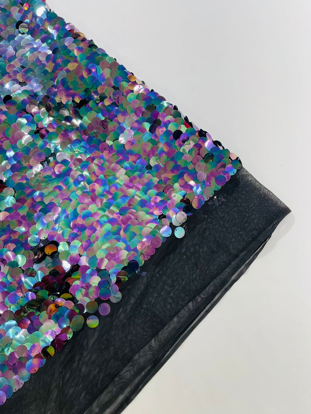 Round Sequin Polyester Fabric - Round Sequin, 54" Width (1 Yard)