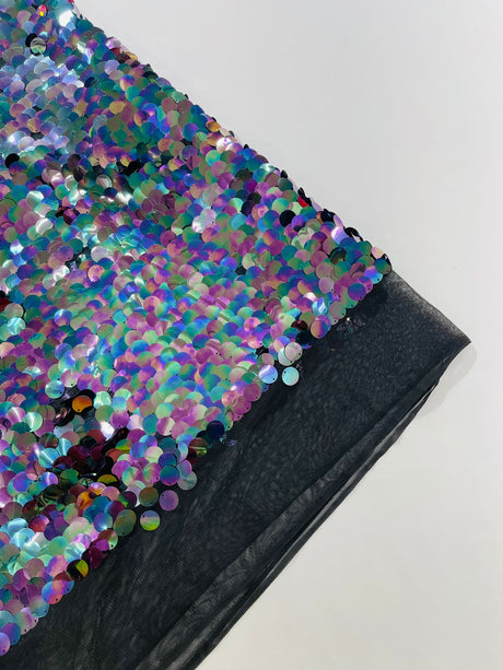 Round Sequin Polyester Fabric - Round Sequin, 54" Width (1 Yard)