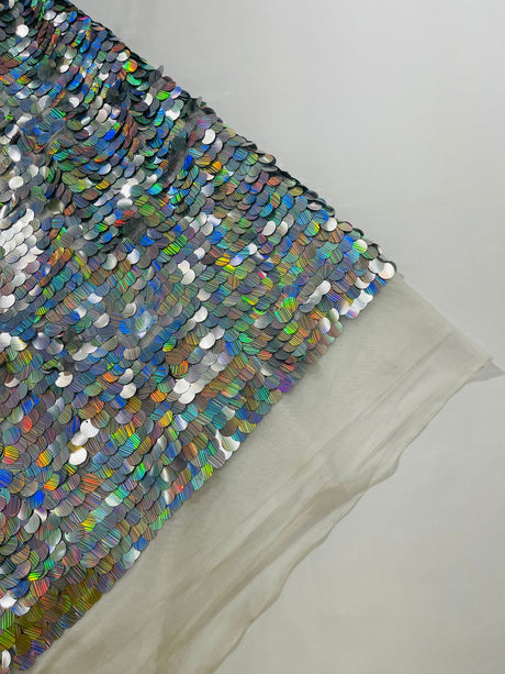 Round Sequin Polyester Fabric - Round Sequin, 54" Width (1 Yard)