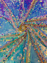 Round Sequin Polyester Fabric - Round Sequin, 54" Width (1 Yard)