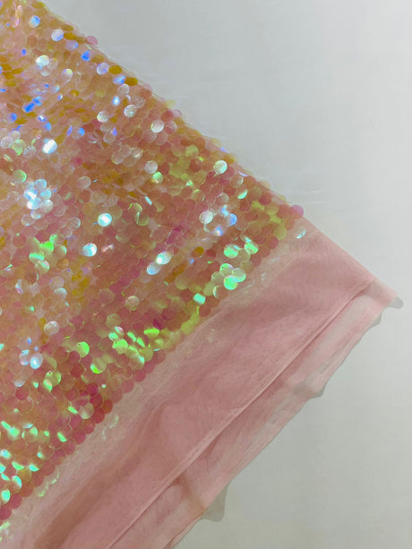 Round Sequin Polyester Fabric - Round Sequin, 54" Width (1 Yard)